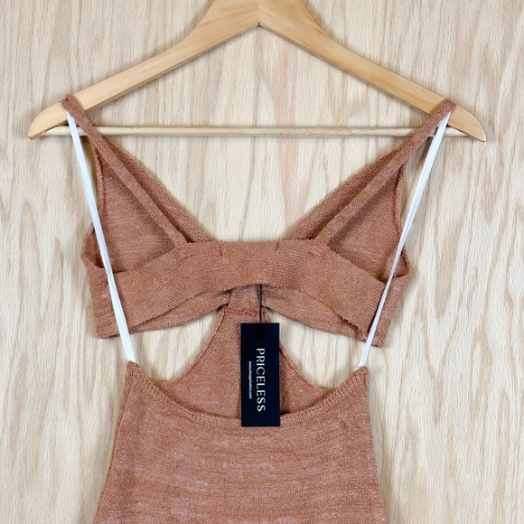 Priceless Rust Knit Cutout Bodycon Dress - Picture 6 of 9